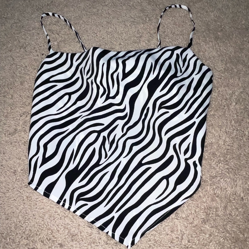 Zebra Printed Tie Crop Top